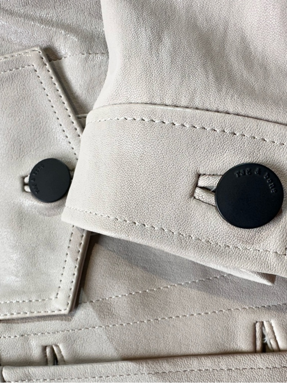 Rag & Bone Debbie Leather Jacket XS | Stone Beige Lamb Leather | NWT - Picture 9 of 11